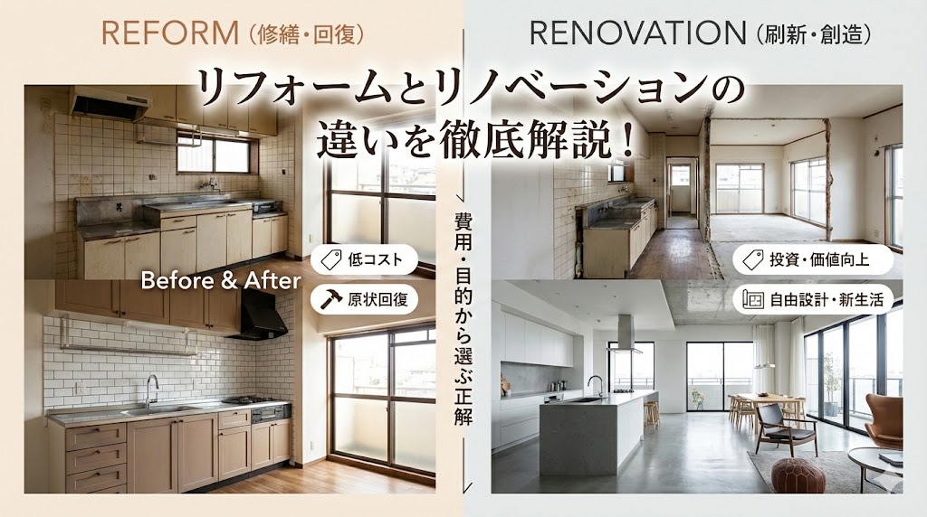 リフォームとリノベーションの違いを徹底解説！費用・目的から選ぶ正解