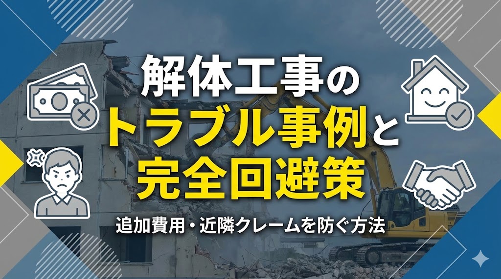 解体工事のトラブル事例と完全回避策｜追加費用・近隣クレームを防ぐ方法