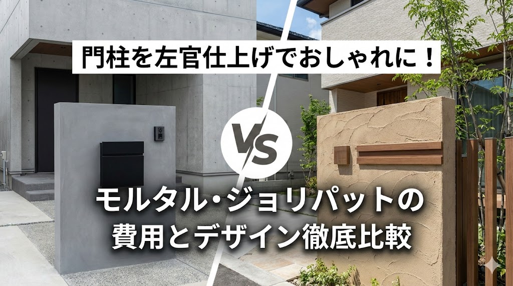 【福岡版】門柱を左官仕上げでおしゃれに！モルタル・ジョリパットの費用とデザイン徹底比較