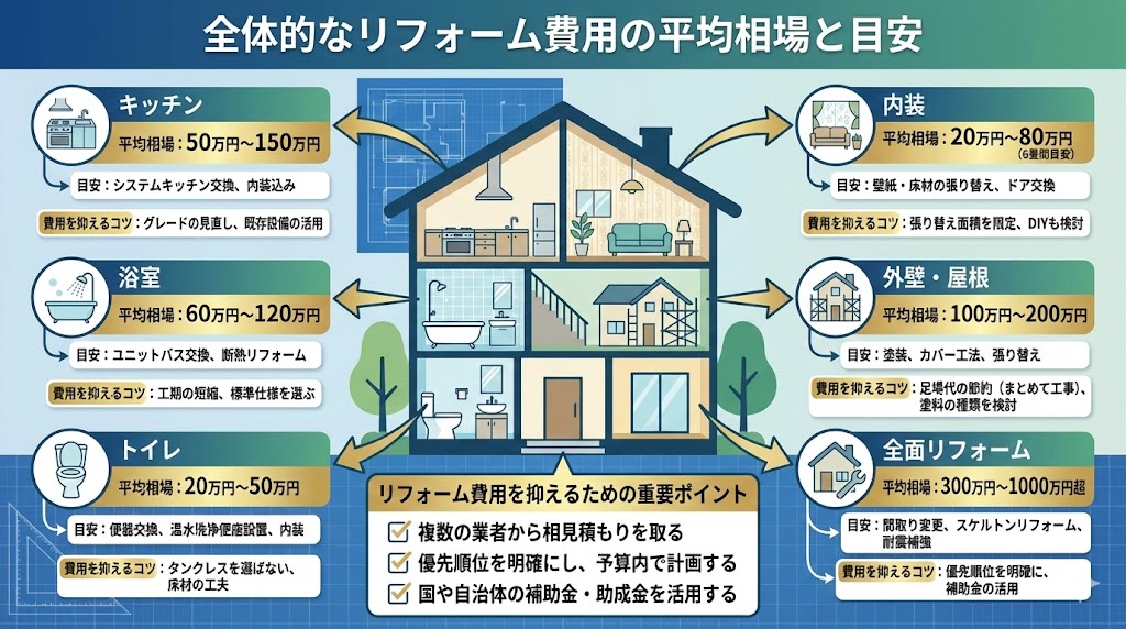 【福岡版】全体的なリフォーム費用の平均相場と目安