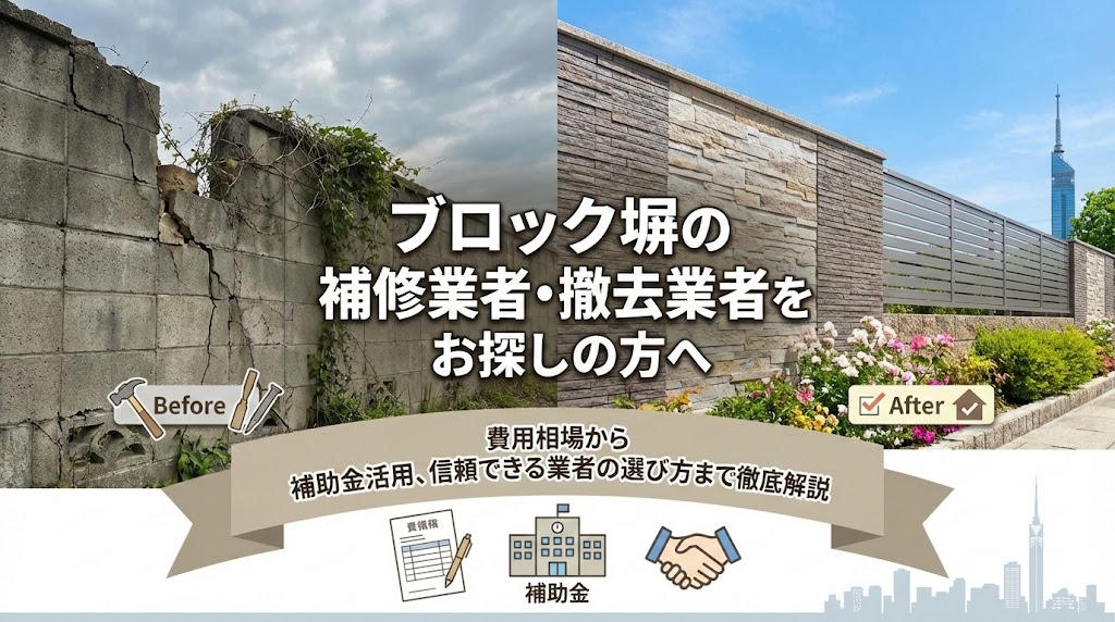 【福岡版】ブロック塀の補修業者・撤去業者をお探しの方へ｜費用相場から補助金活用、信頼できる業者の選び方まで徹底解説