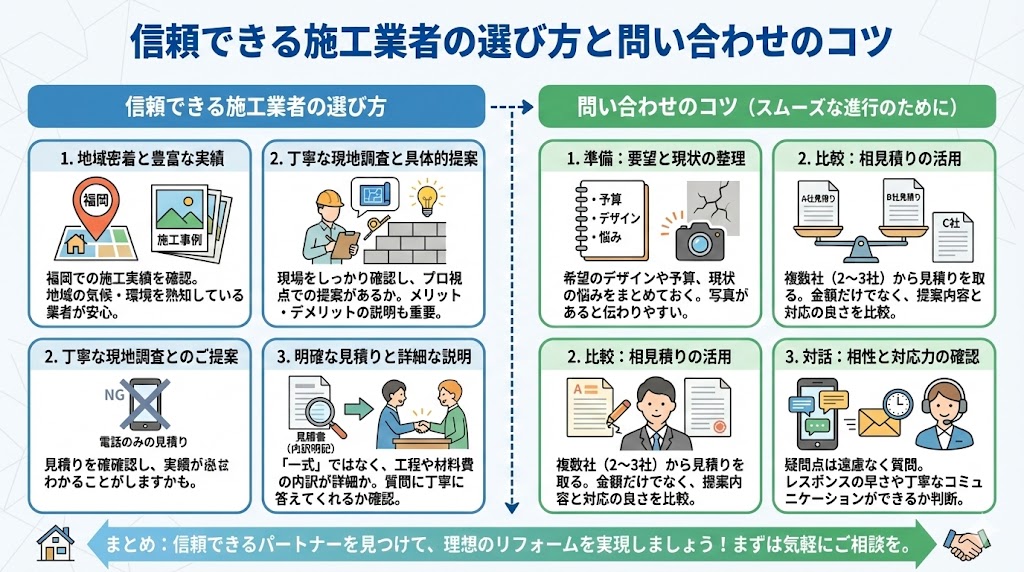 信頼できる施工業者の選び方と問い合わせのコツ