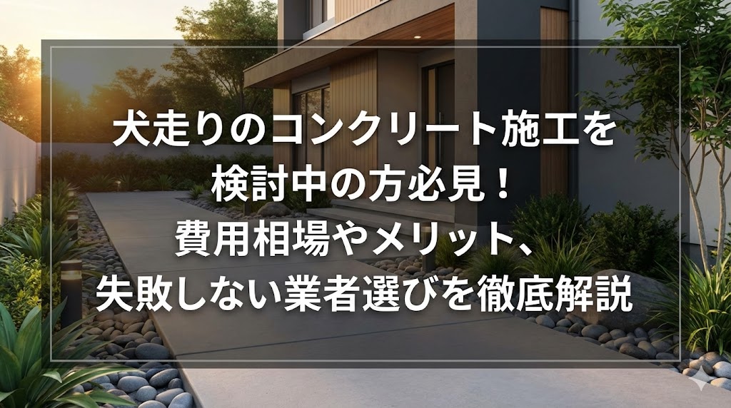 【福岡版】犬走りのコンクリート施工を検討中の方必見！費用相場やメリット、失敗しない業者選びを徹底解説