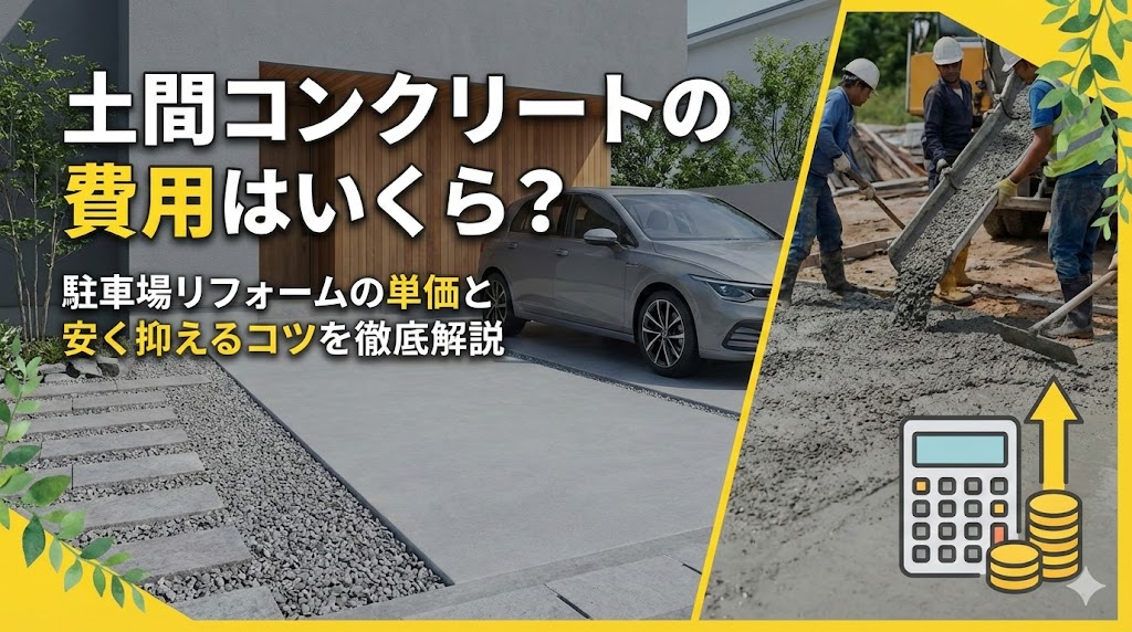 【福岡版】土間コンクリートの費用はいくら？駐車場リフォームの単価と安く抑えるコツを徹底解説