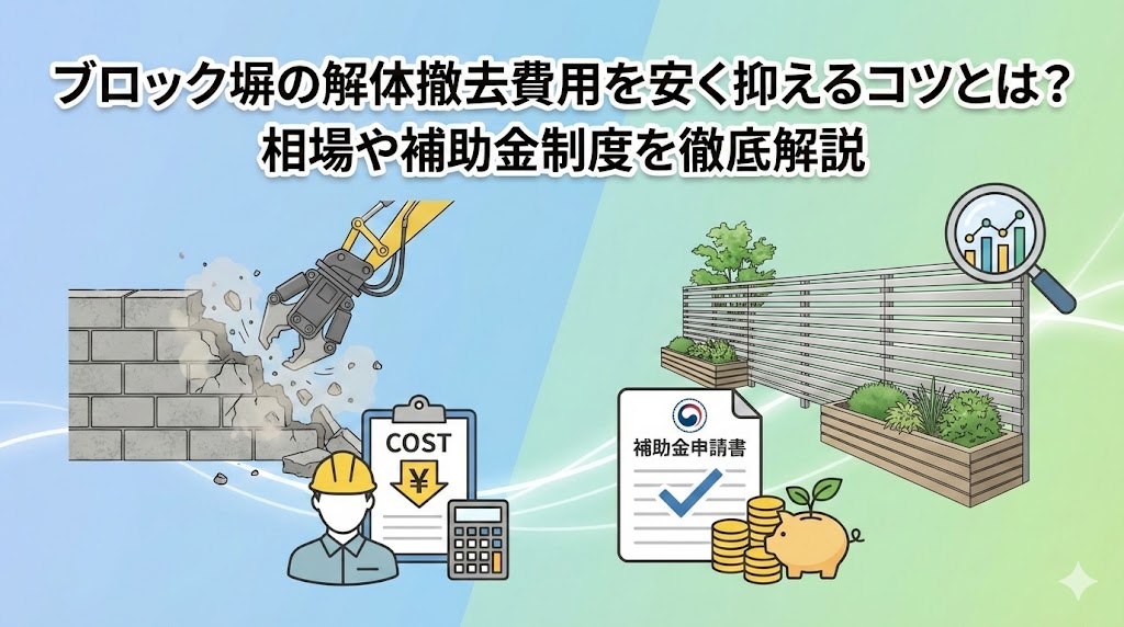 【福岡版】ブロック塀の解体撤去費用を安く抑えるコツとは？相場や補助金制度を徹底解説