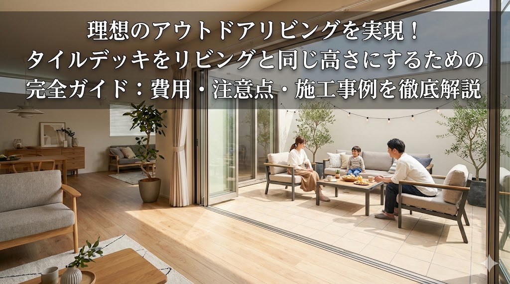 【福岡版】理想のアウトドアリビングを実現！タイルデッキをリビングと同じ高さにするための完全ガイド：費用・注意点・施工事例を徹底解説