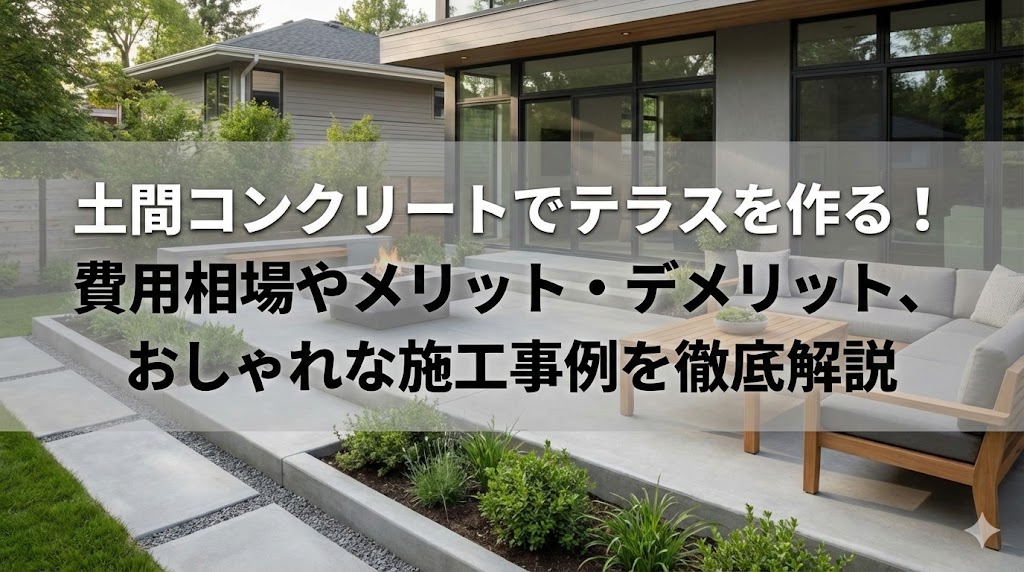 【福岡版】土間コンクリートでテラスを作る！費用相場やメリット・デメリット、おしゃれな施工事例を徹底解説