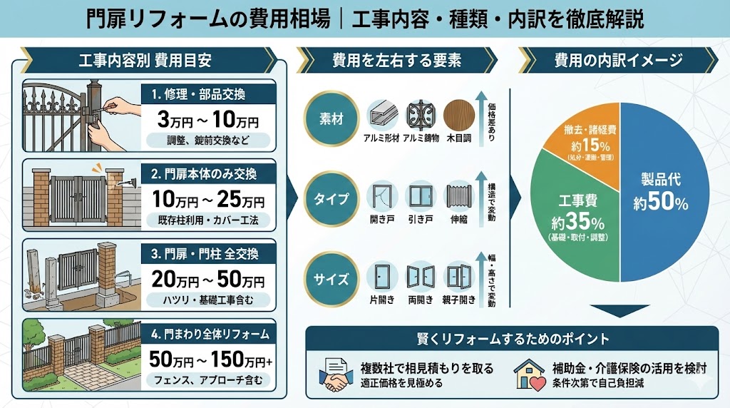 門扉リフォームの費用相場