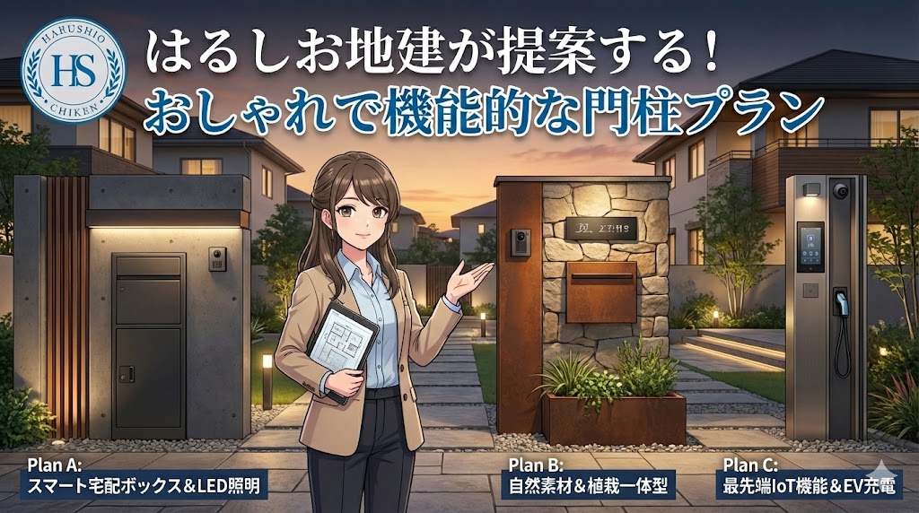 はるしお地建が提案する！おしゃれで機能的な門柱プラン