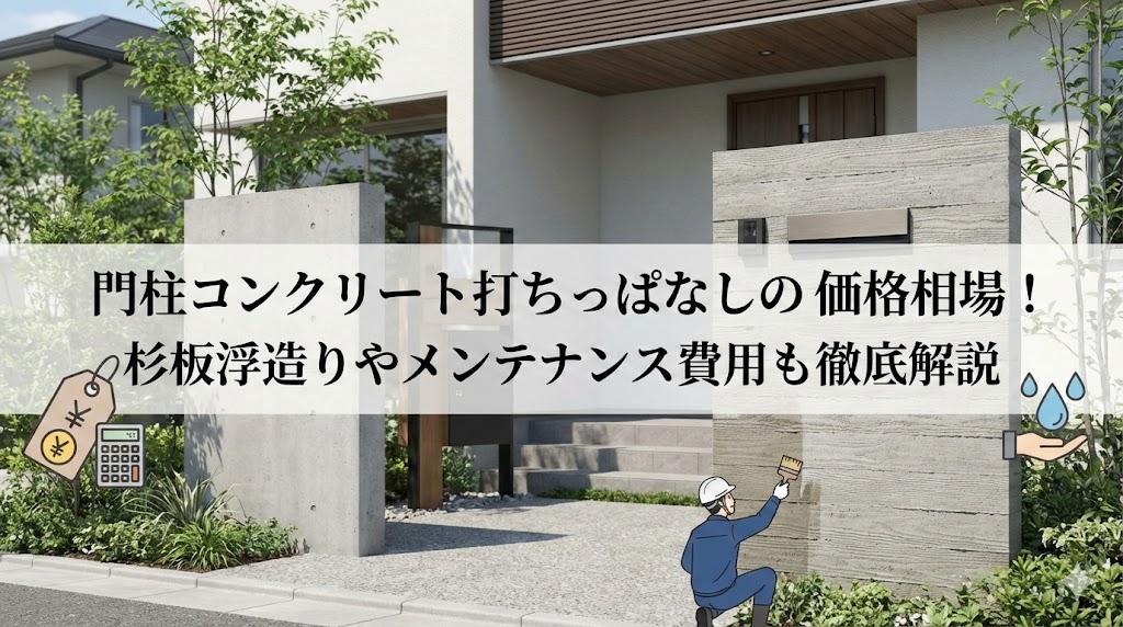 【福岡版】門柱コンクリート打ちっぱなしの価格相場！杉板浮造りやメンテナンス費用も徹底解説