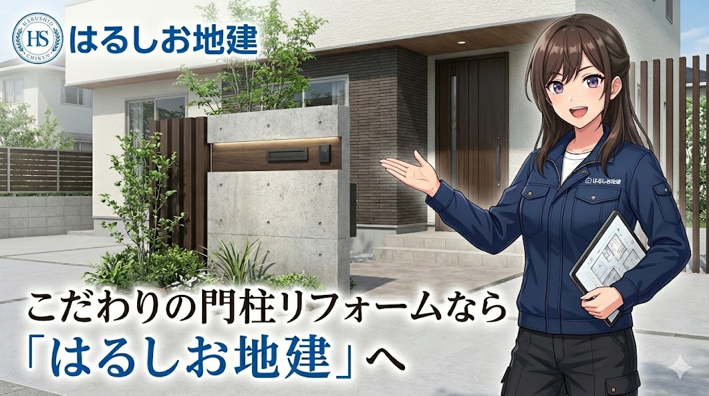 福岡でこだわりの門柱リフォームなら「はるしお地建」へ