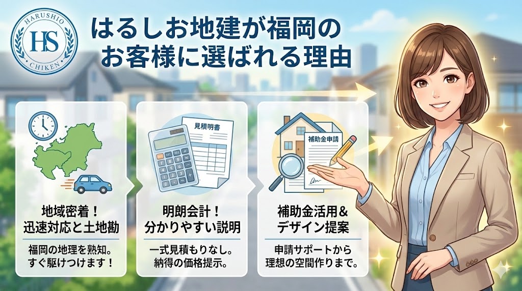 はるしお地建が福岡のお客様に選ばれる理由