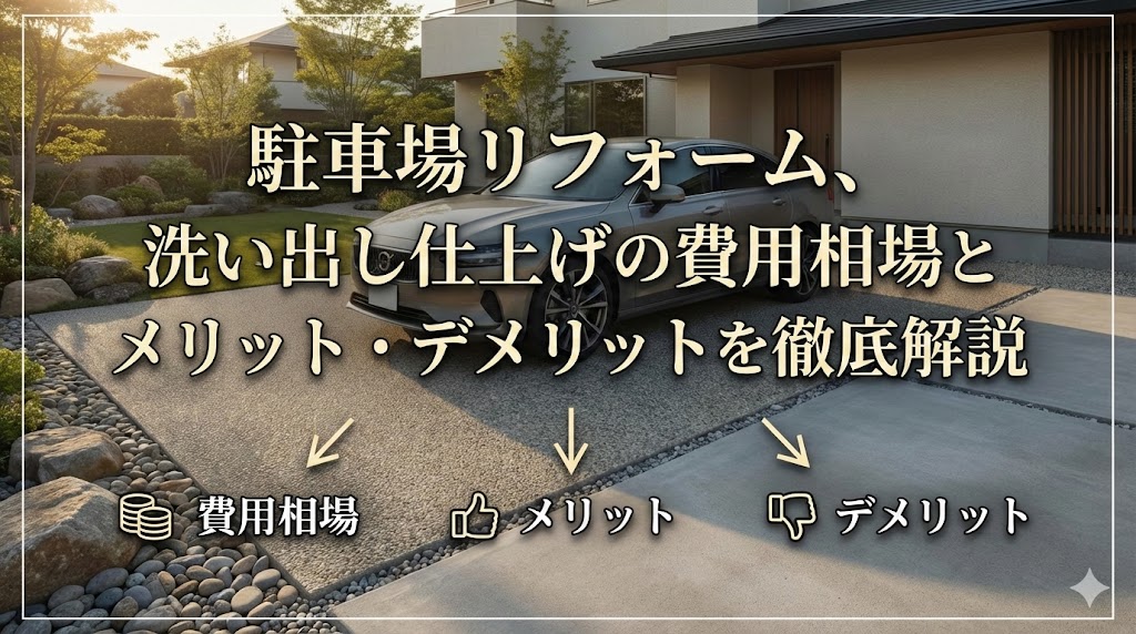 【福岡版】駐車場リフォーム、洗い出し仕上げの費用相場とメリット・デメリットを徹底解説