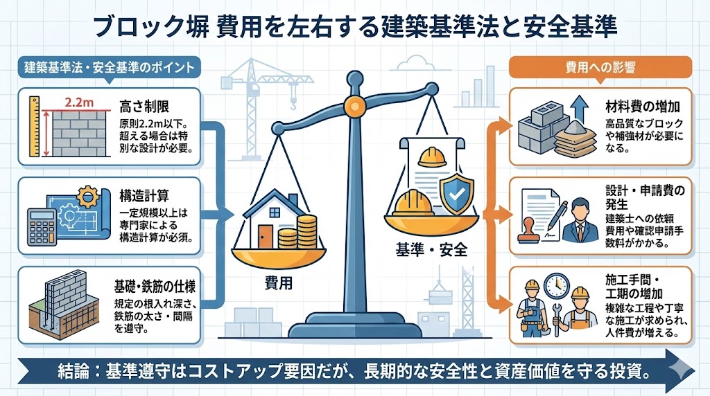 ブロック塀 費用を左右する建築基準法と安全基準