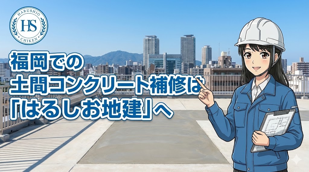 福岡での土間コンクリート補修は「はるしお地建」へ