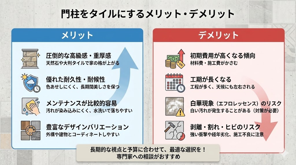 門柱をタイルにするメリット・デメリット