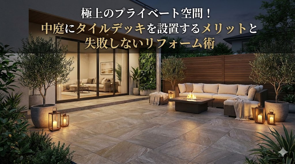 【福岡版】極上のプライベート空間！中庭にタイルデッキを設置するメリットと失敗しないリフォーム術