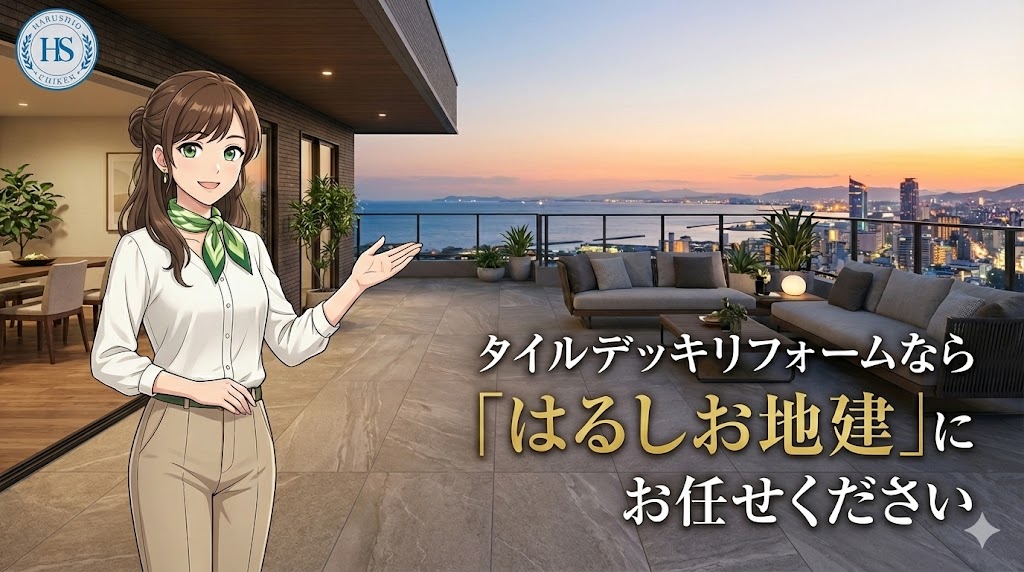 福岡でタイルデッキリフォームなら「はるしお地建」にお任せください