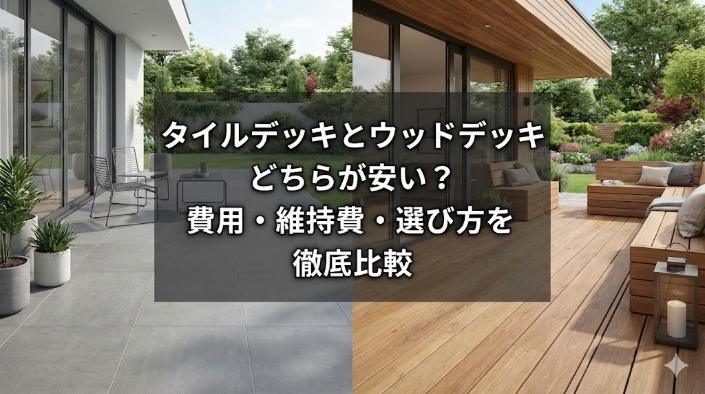 【福岡版】タイルデッキとウッドデッキどちらが安い？費用・維持費・選び方を徹底比較