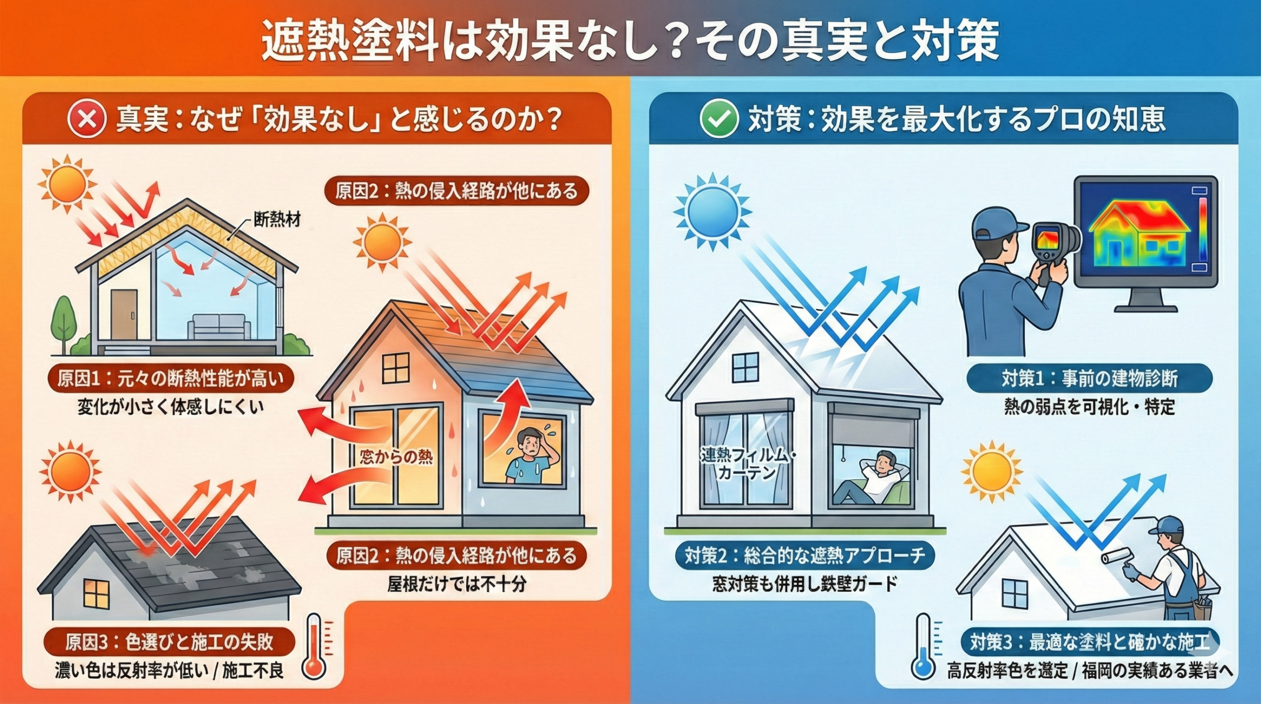 遮熱塗料の効果なしと言われる真実と対策