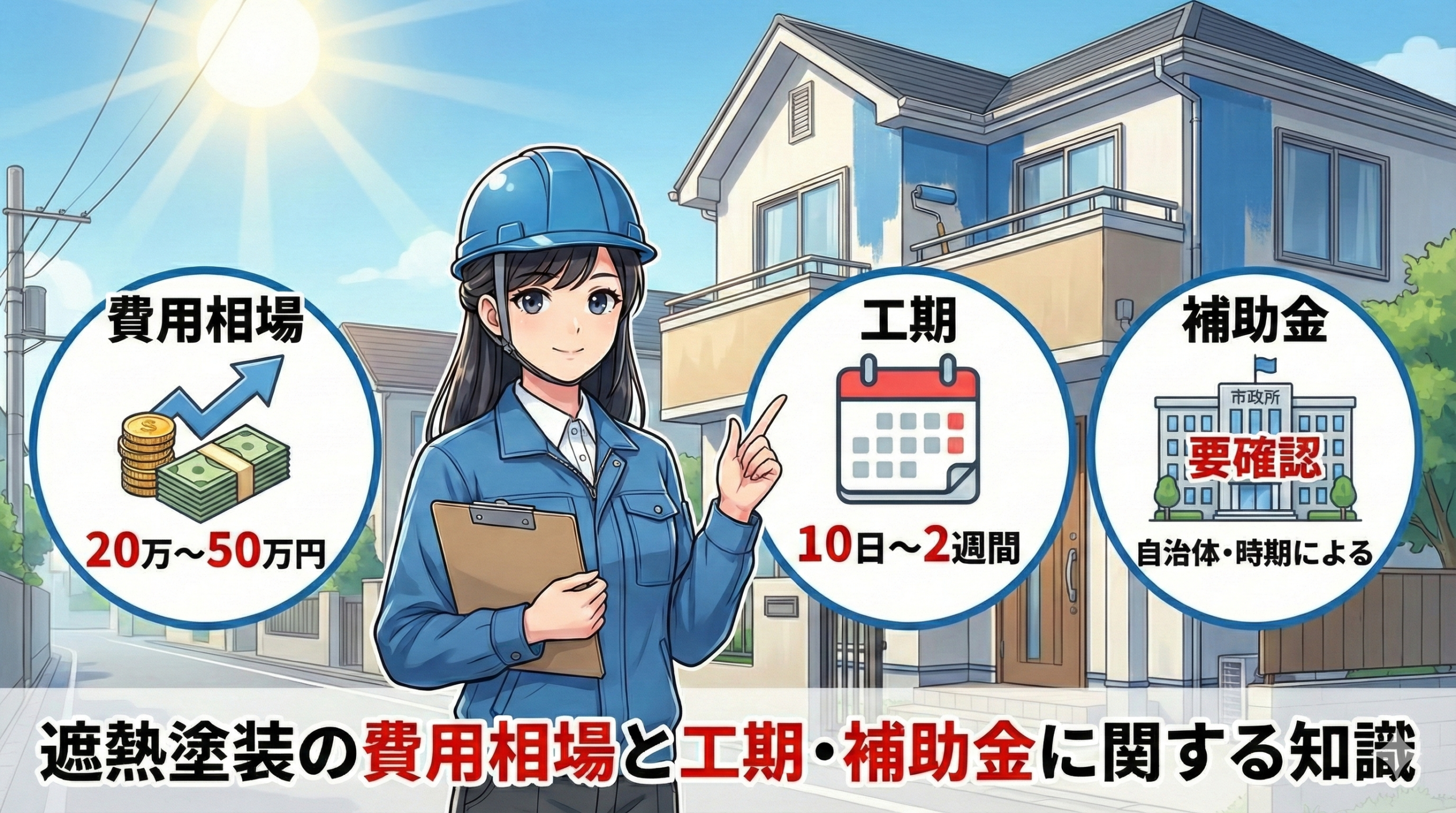 遮熱塗装の費用相場と工期・補助金に関する知識