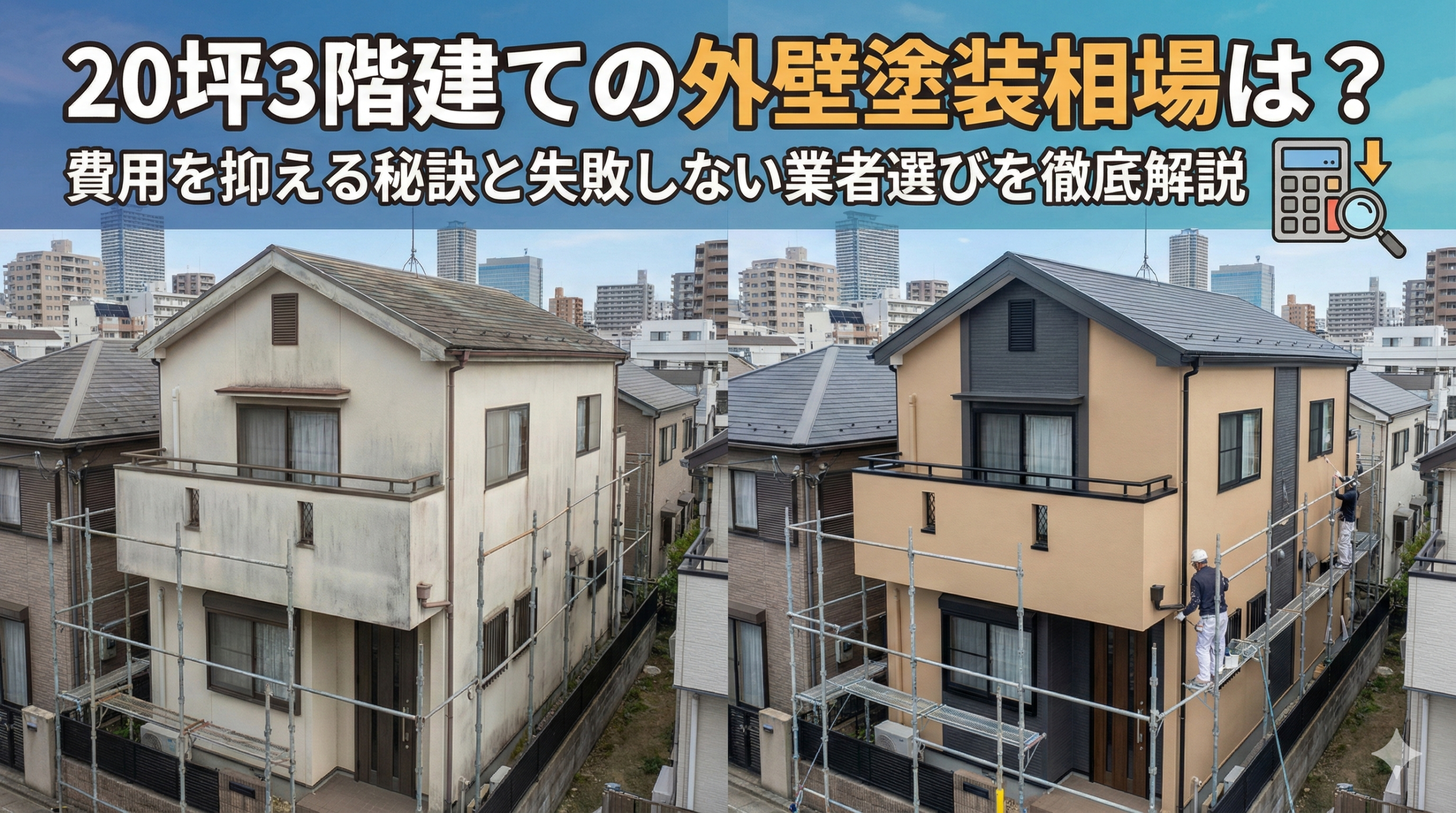 【福岡版】20坪3階建ての外壁塗装相場は？費用を抑える秘訣と失敗しない業者選びを徹底解説