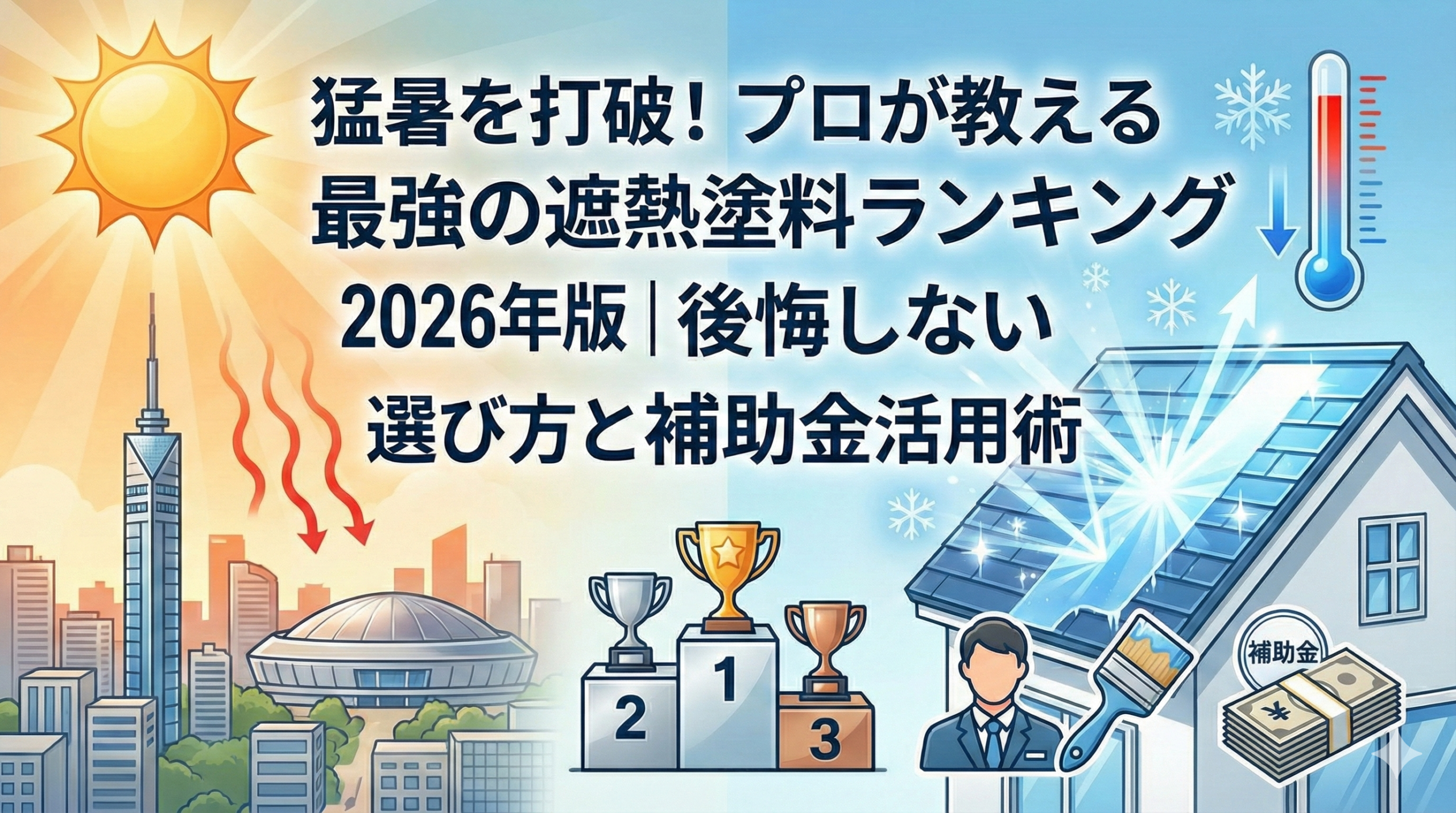 【福岡版】猛暑を打破！プロが教える最強の遮熱塗料ランキング2026年版｜後悔しない選び方と補助金活用術
