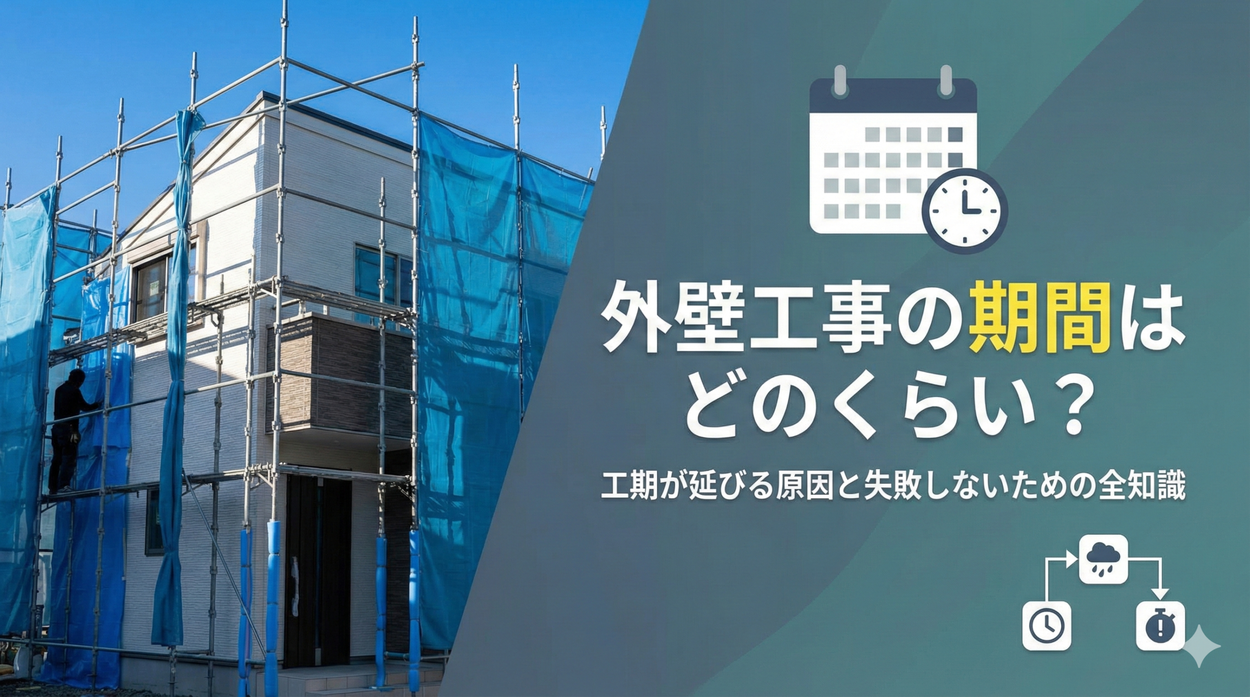 【福岡版】外壁工事の期間はどのくらい？工期が延びる原因と失敗しないための全知識