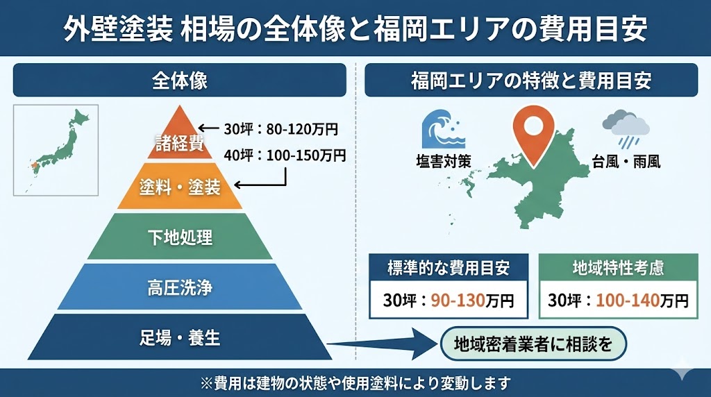 外壁塗装 相場の全体像と福岡エリアの費用目安