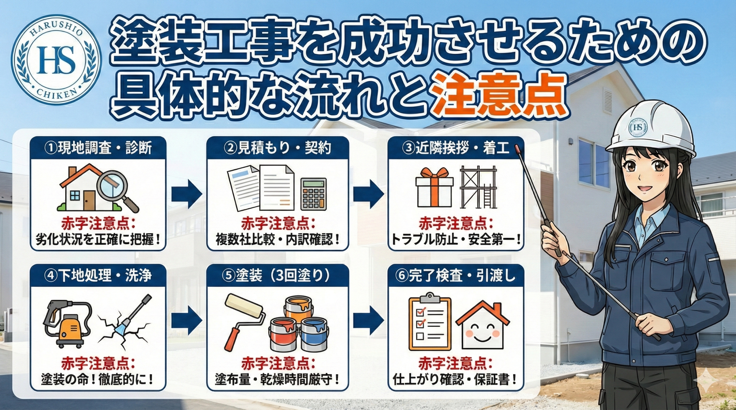 塗装工事を成功させるための具体的な流れと注意点