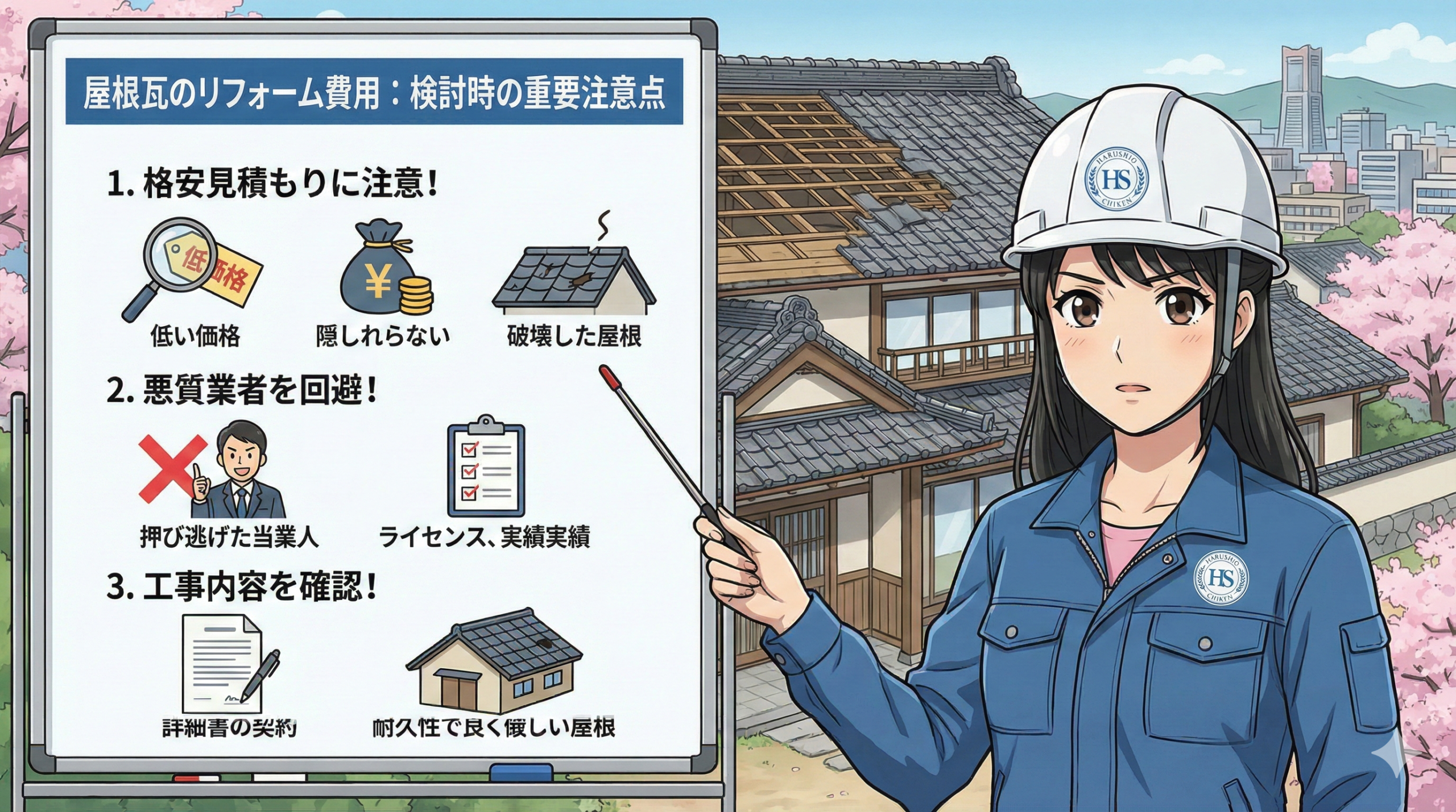 屋根瓦のリフォーム費用を検討する際の注意点