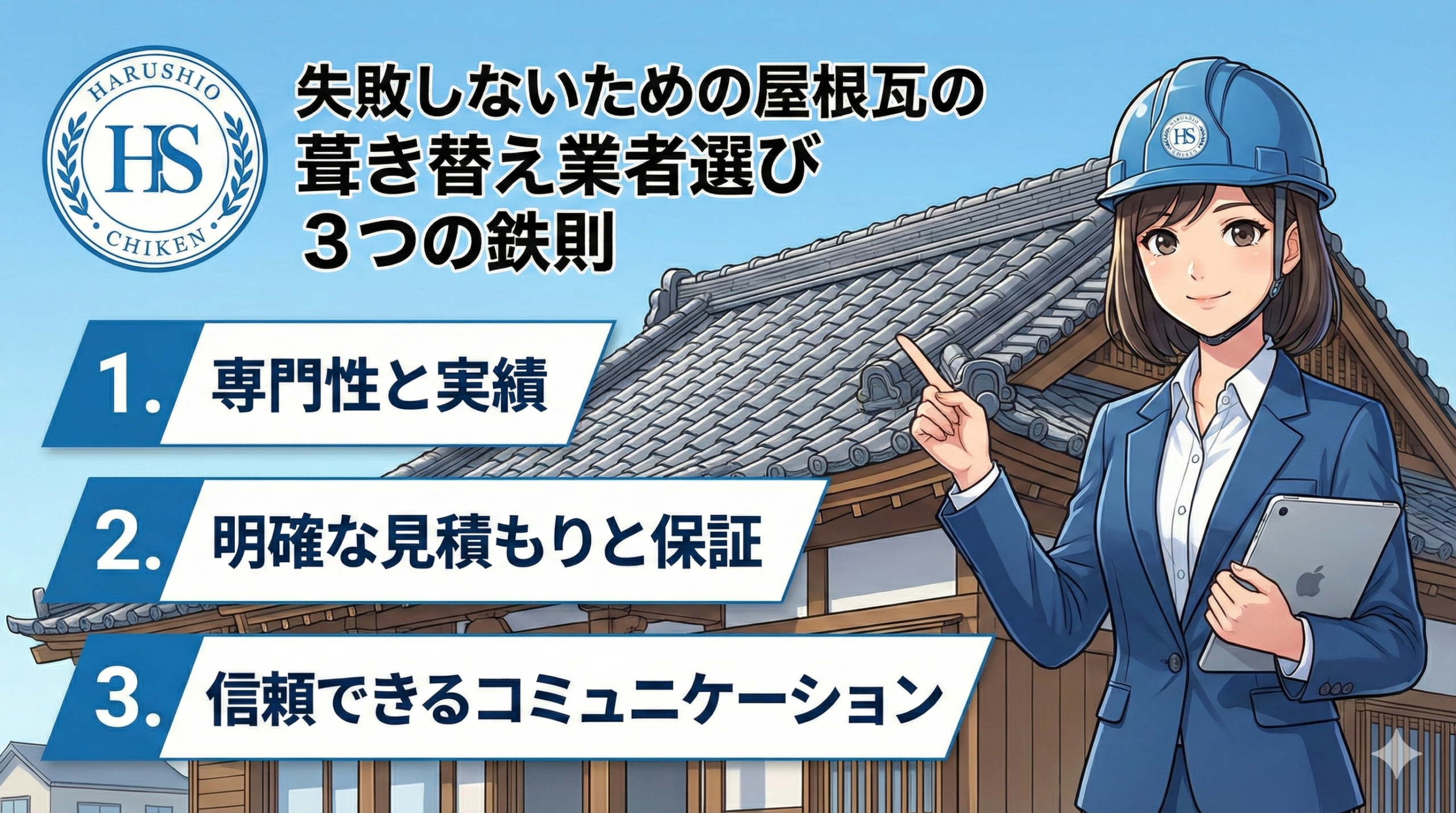 失敗しないための屋根瓦の葺き替え業者選び 3つの鉄則