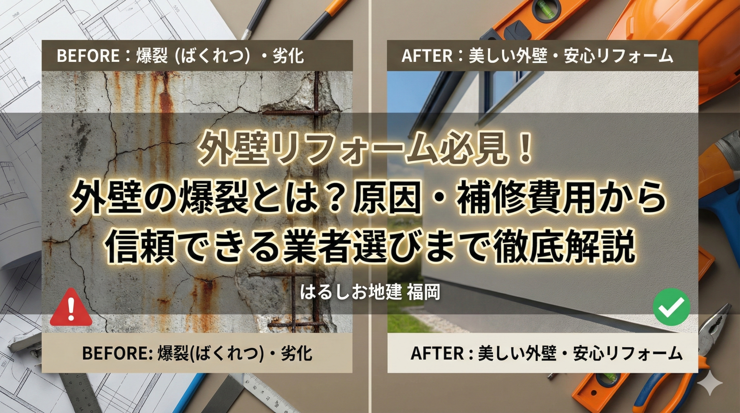 【福岡版】外壁リフォーム必見！外壁の爆裂とは？原因・補修費用から信頼できる業者選びまで徹底解説