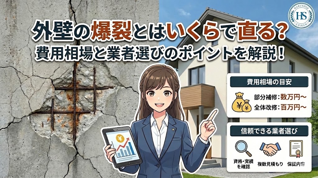 外壁の爆裂とはいくらで直る?費用相場と福岡の業者選び