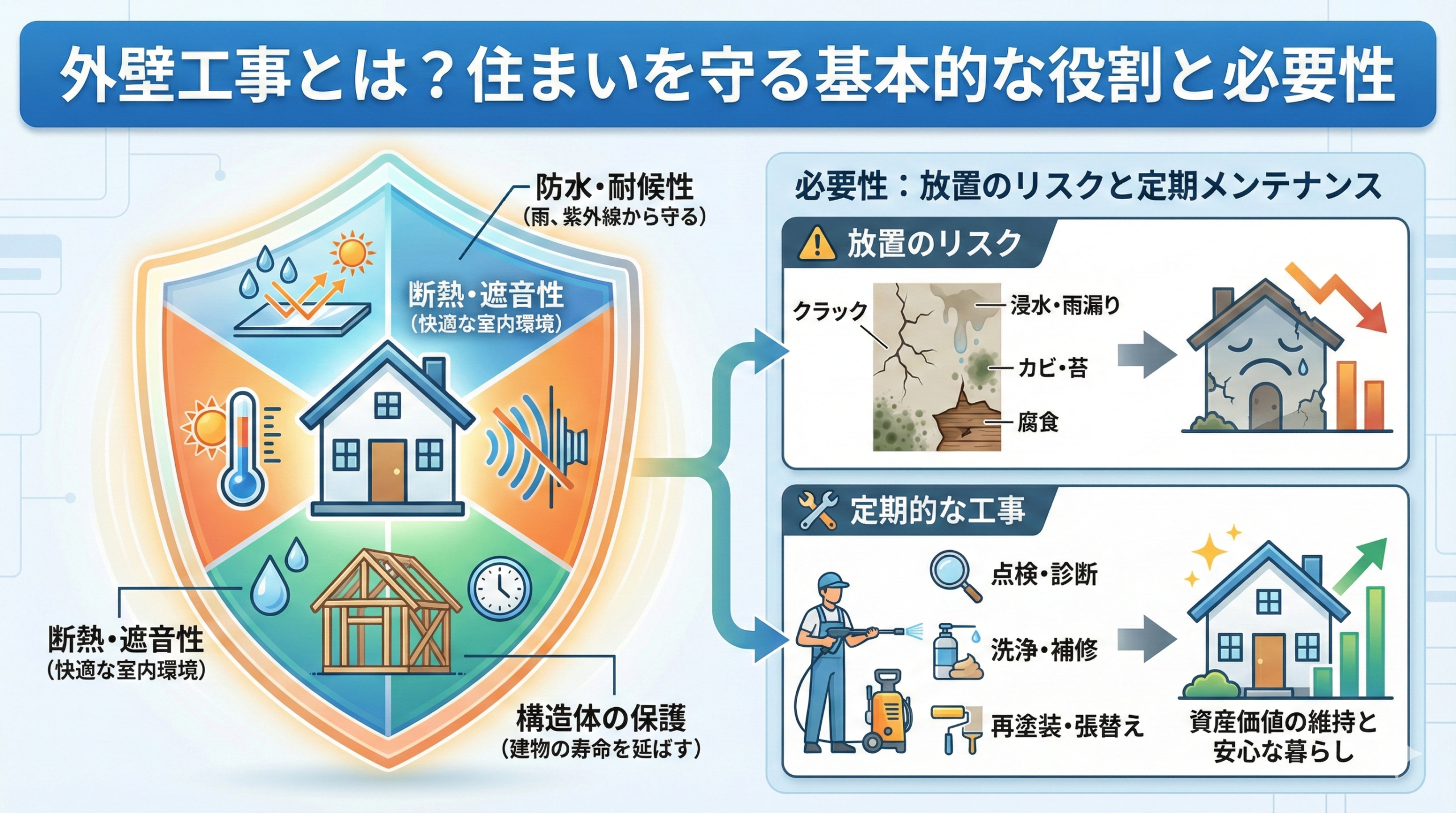 外壁工事とは？住まいを守る基本的な役割と必要性