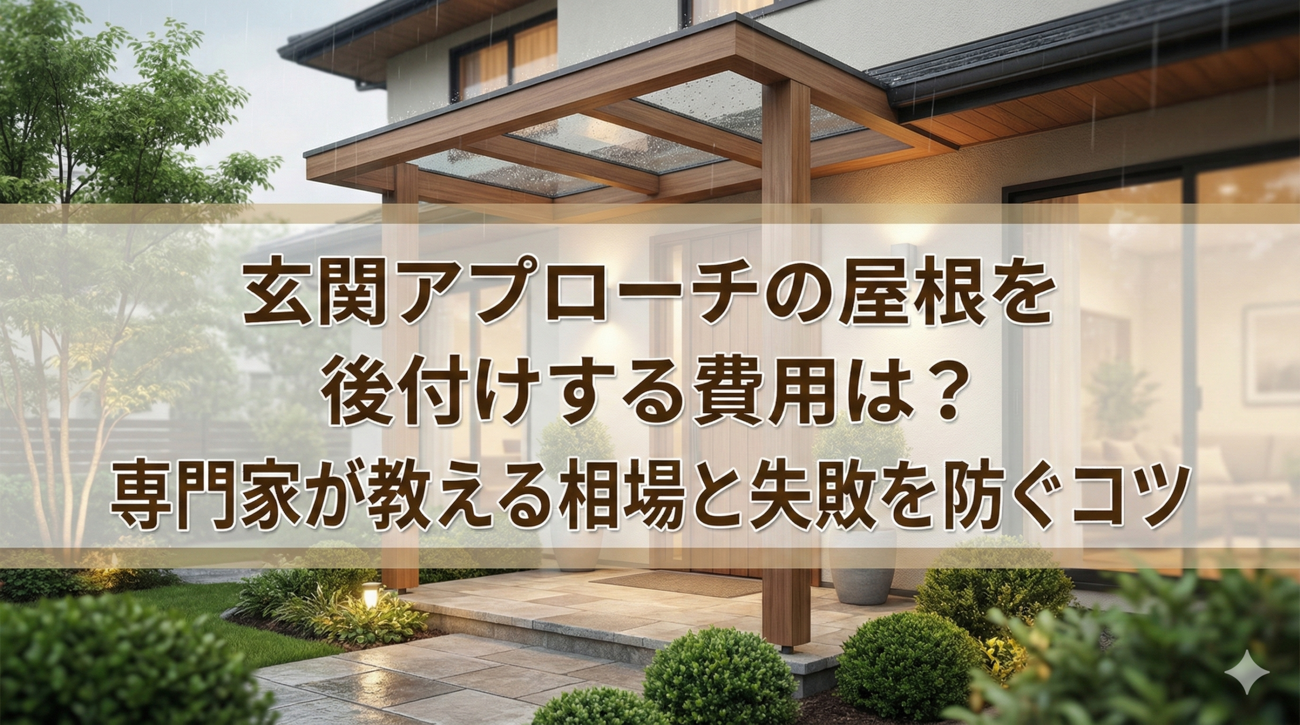【福岡版】玄関アプローチの屋根を後付けする費用は？専門家が教える相場と失敗を防ぐコツ