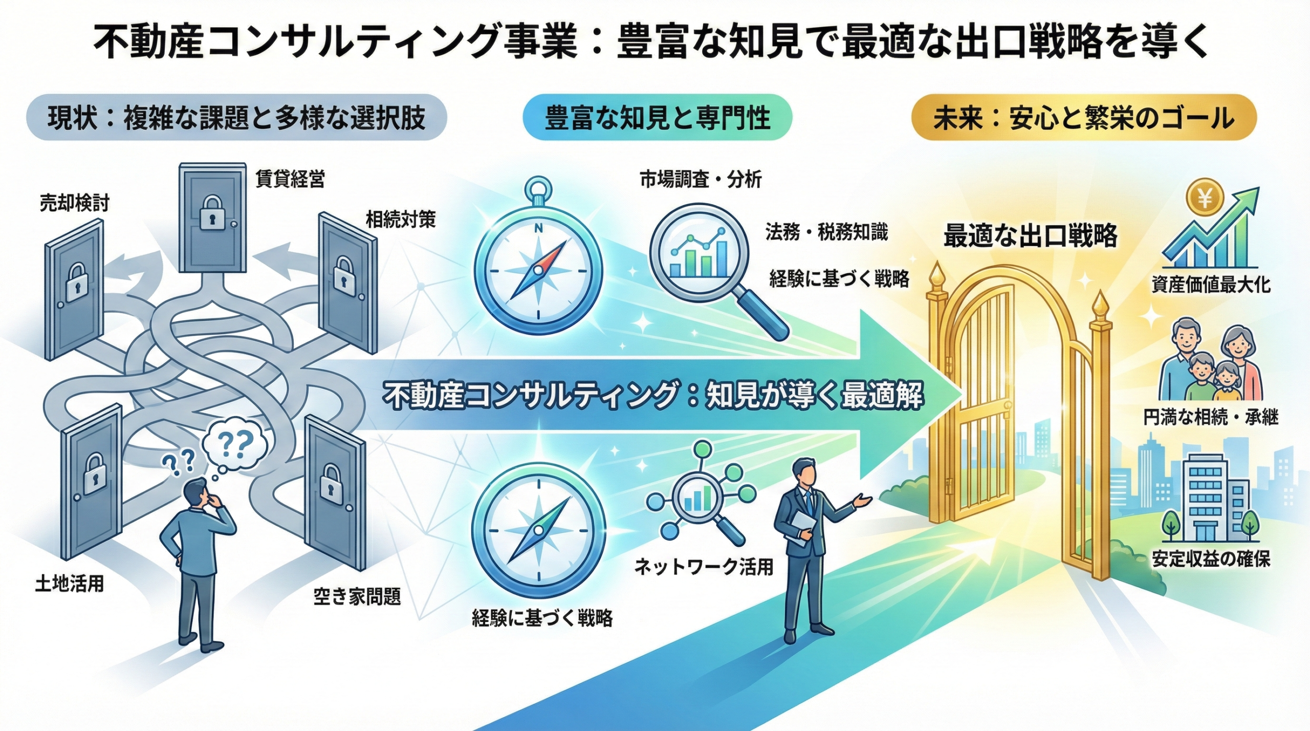 不動産コンサルティング事業：豊富な知見で最適な出口戦略を導く