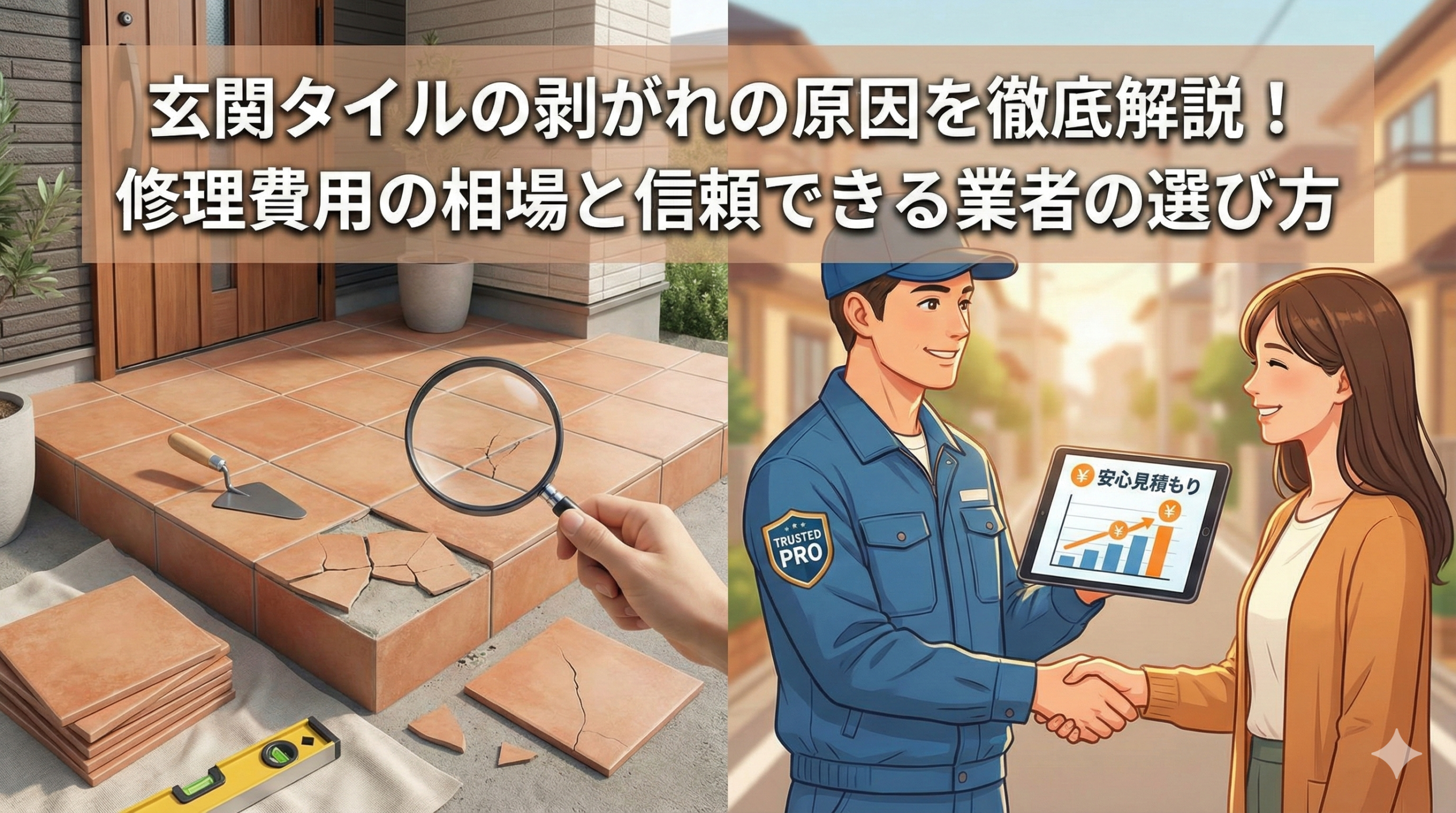 【福岡版】玄関タイルの剥がれの原因を徹底解説！修理費用の相場と信頼できる業者の選び方