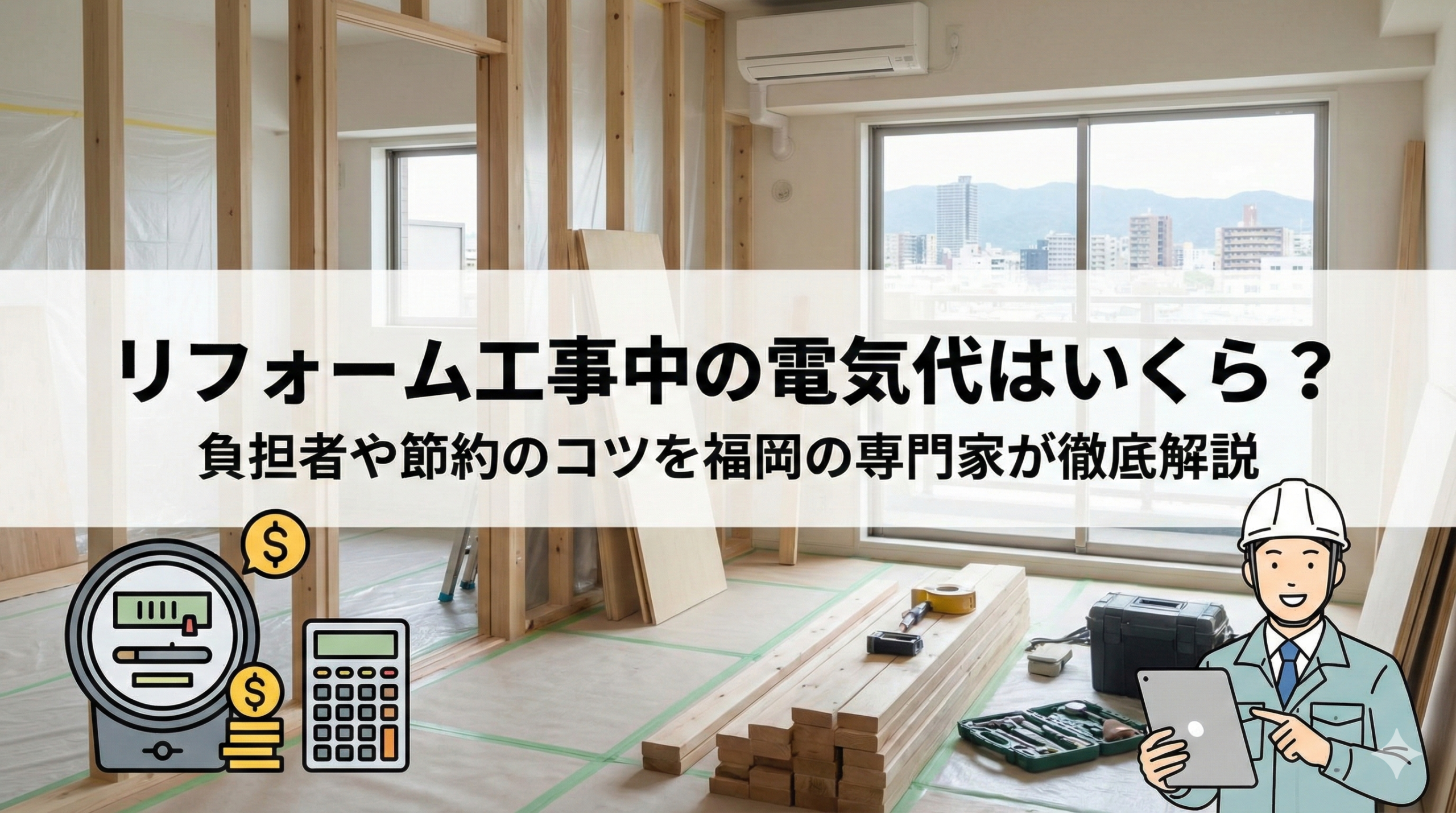 リフォーム工事中の電気代はいくら？負担者や節約のコツを福岡の専門家が徹底解説
