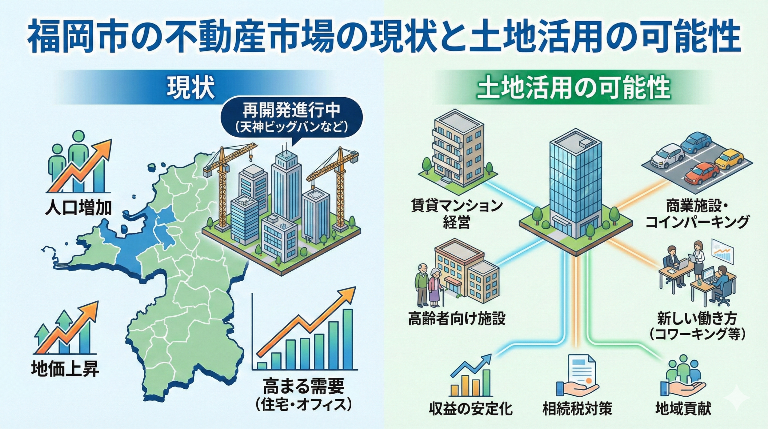 福岡市の不動産市場の現状と土地活用の可能性