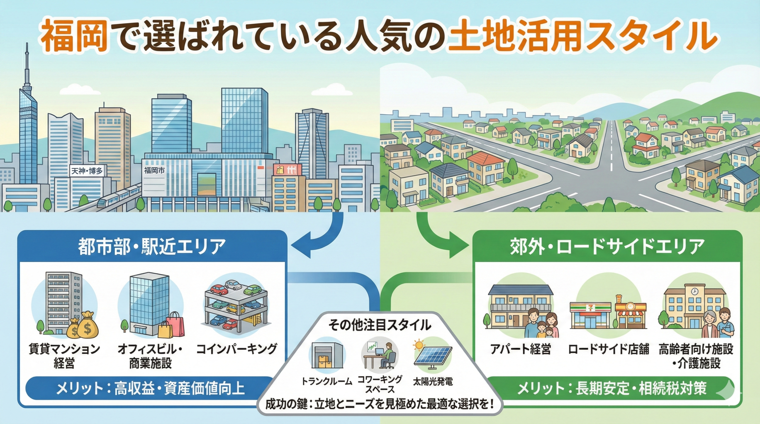 福岡で選ばれている人気の土地活用スタイル
