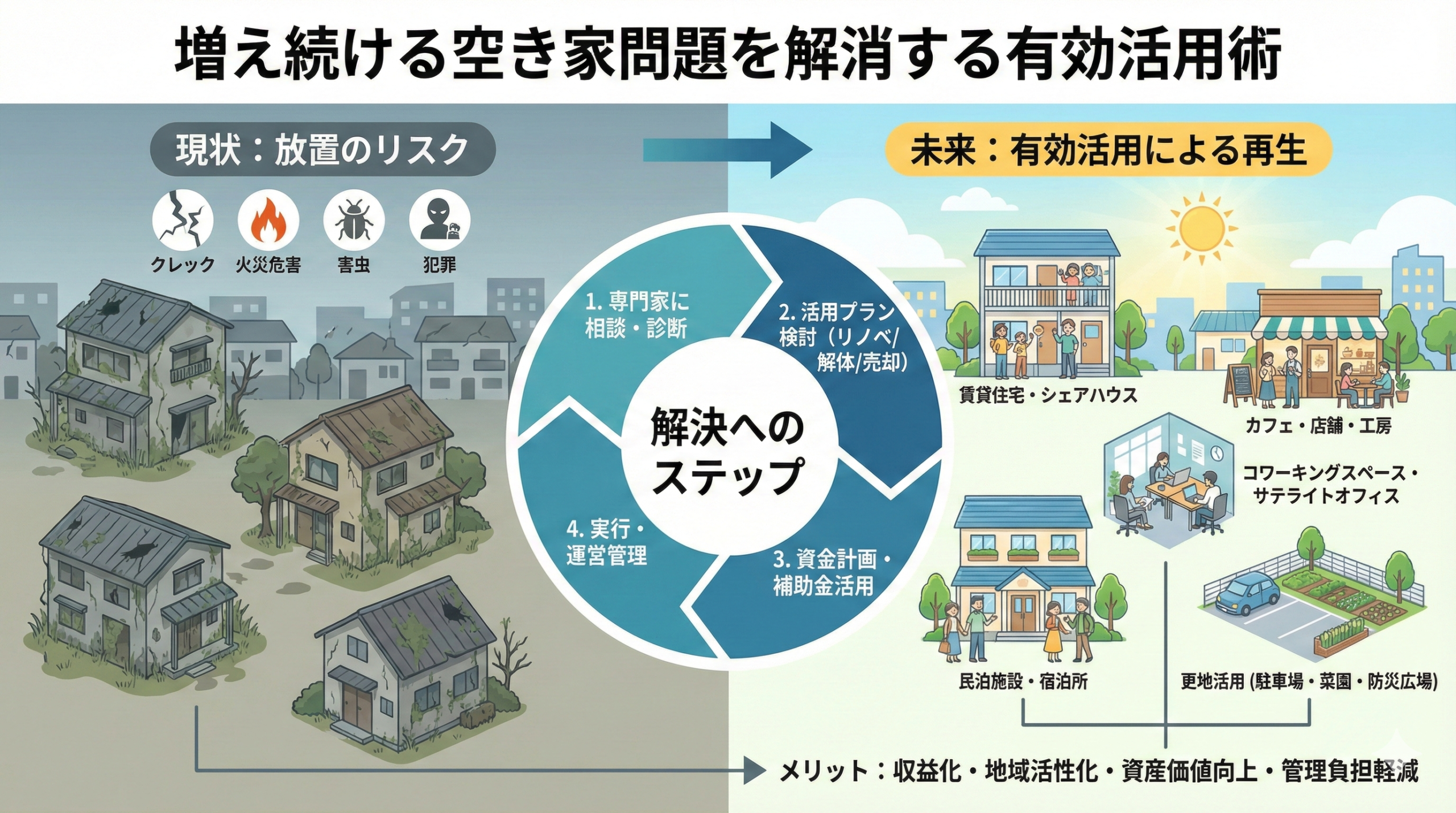 増え続ける空き家問題を解消する有効活用術