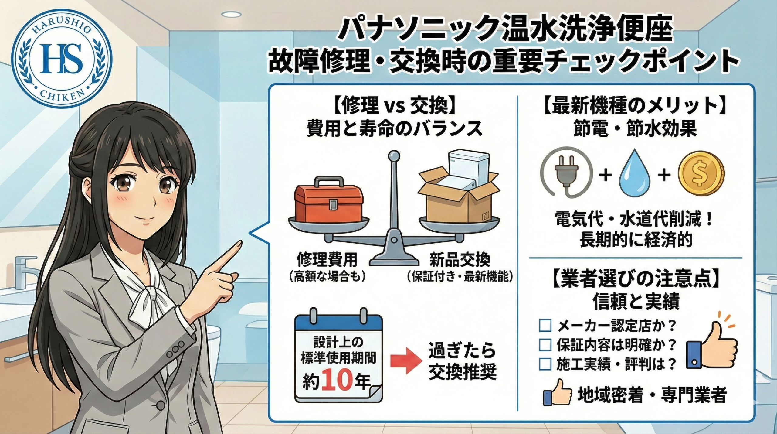 福岡県内でパナソニックの温水洗浄便座を故障修理・交換する際の注意点