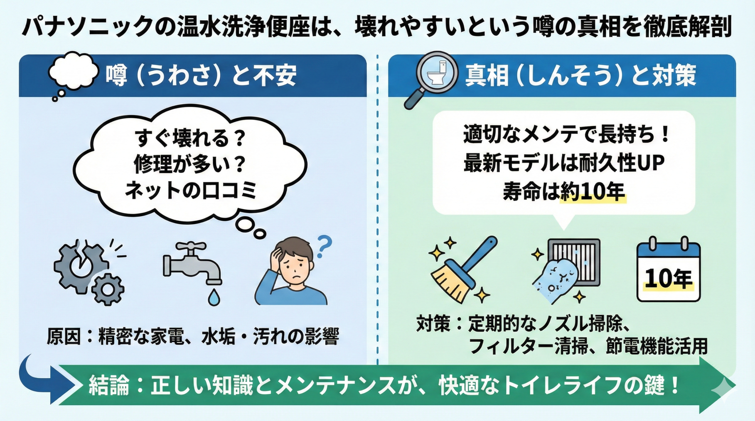 パナソニックの温水洗浄便座は、壊れやすいという噂の真相を徹底解剖