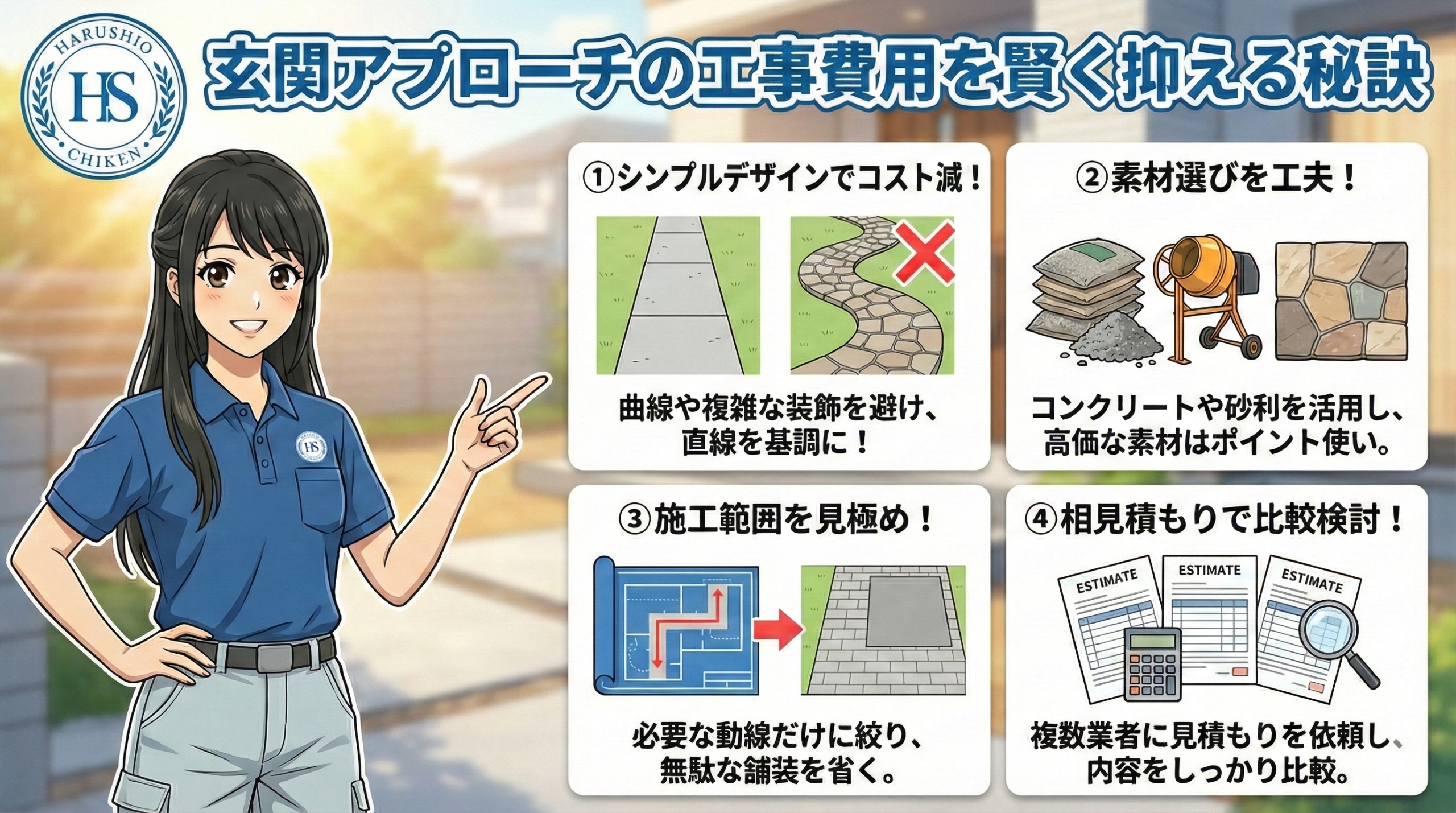 玄関アプローチの工事費用を賢く抑える秘訣