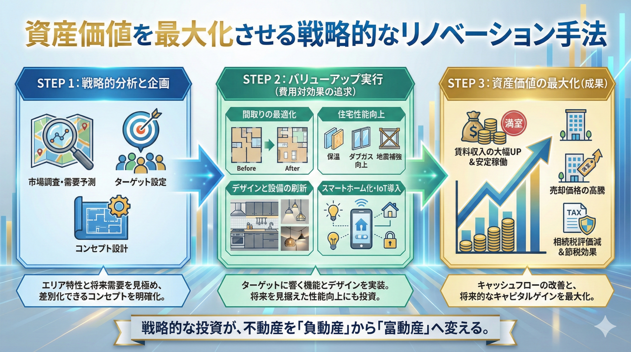 資産価値を最大化させる戦略的なリノベーション手法