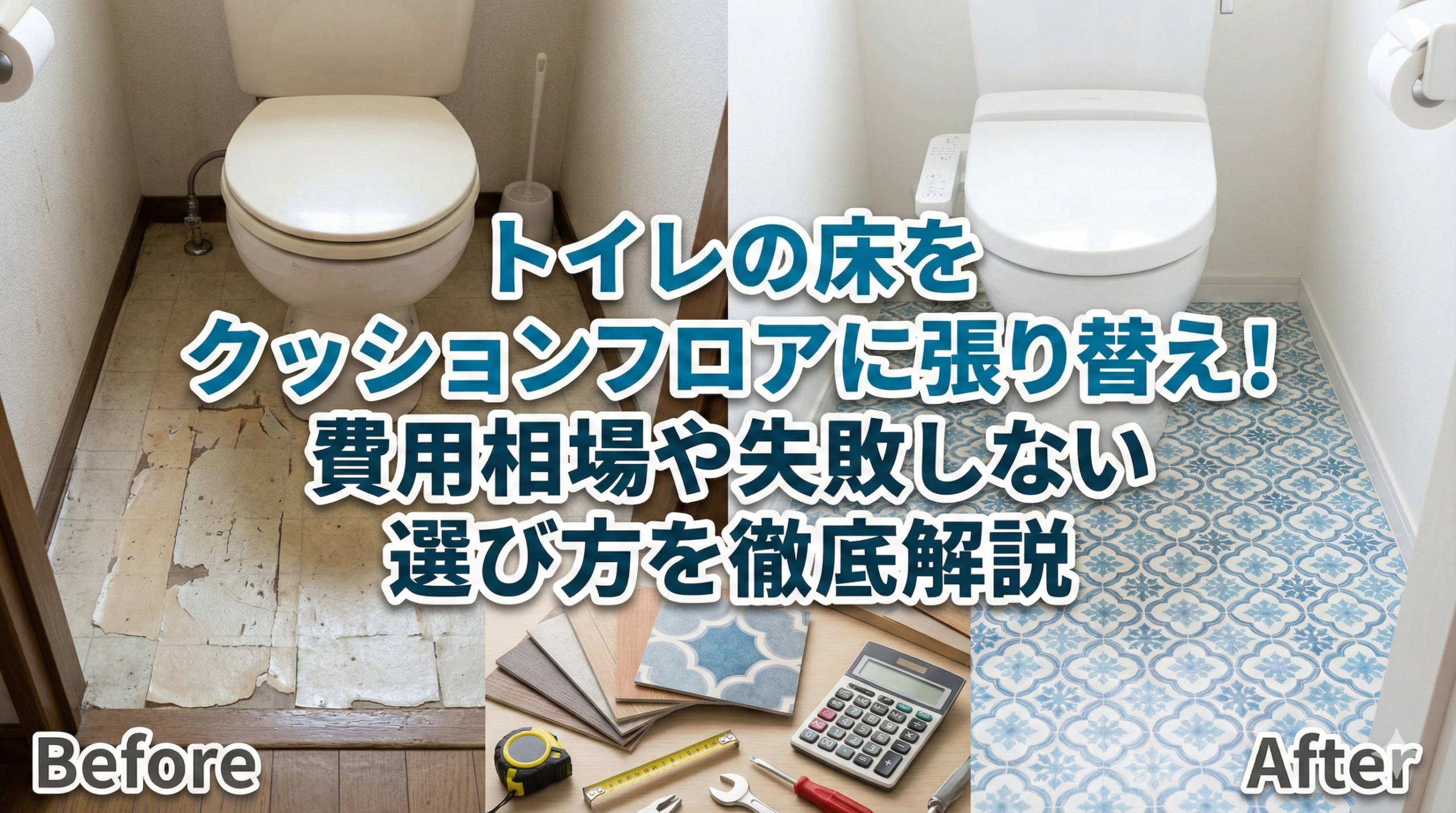 【福岡市】トイレの床をクッションフロアに張り替え！費用相場や失敗しない選び方を徹底解説
