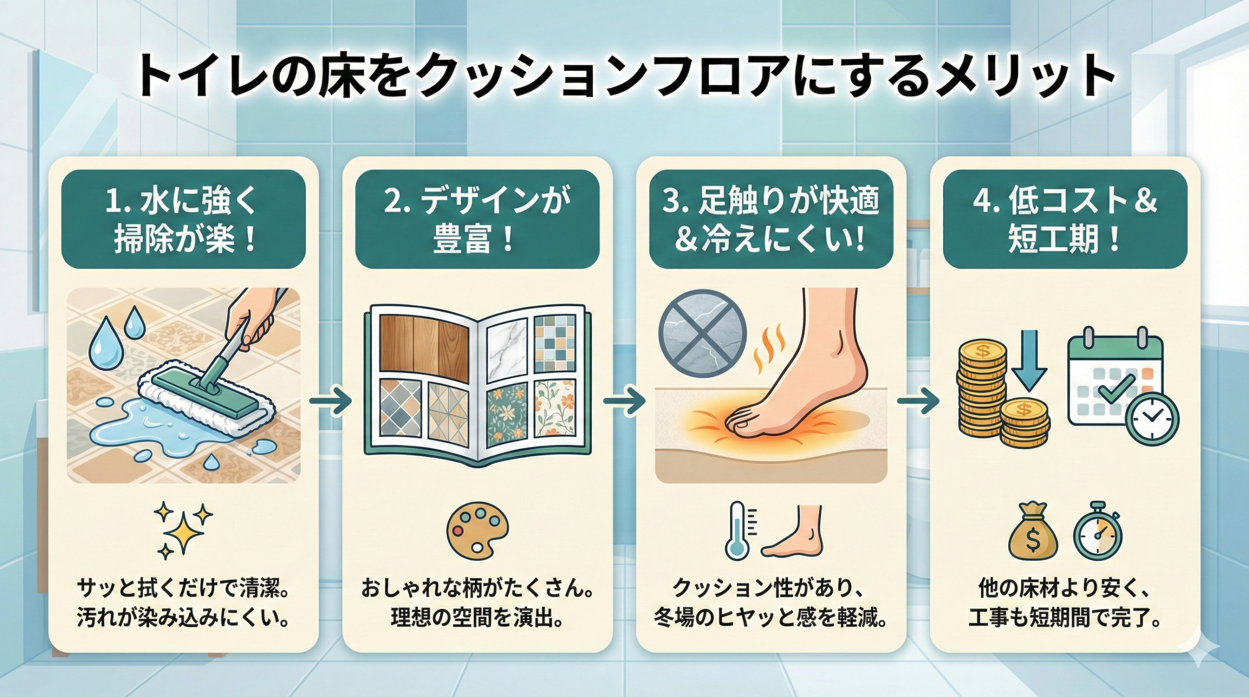 トイレの床をクッションフロアに張り替えるメリット