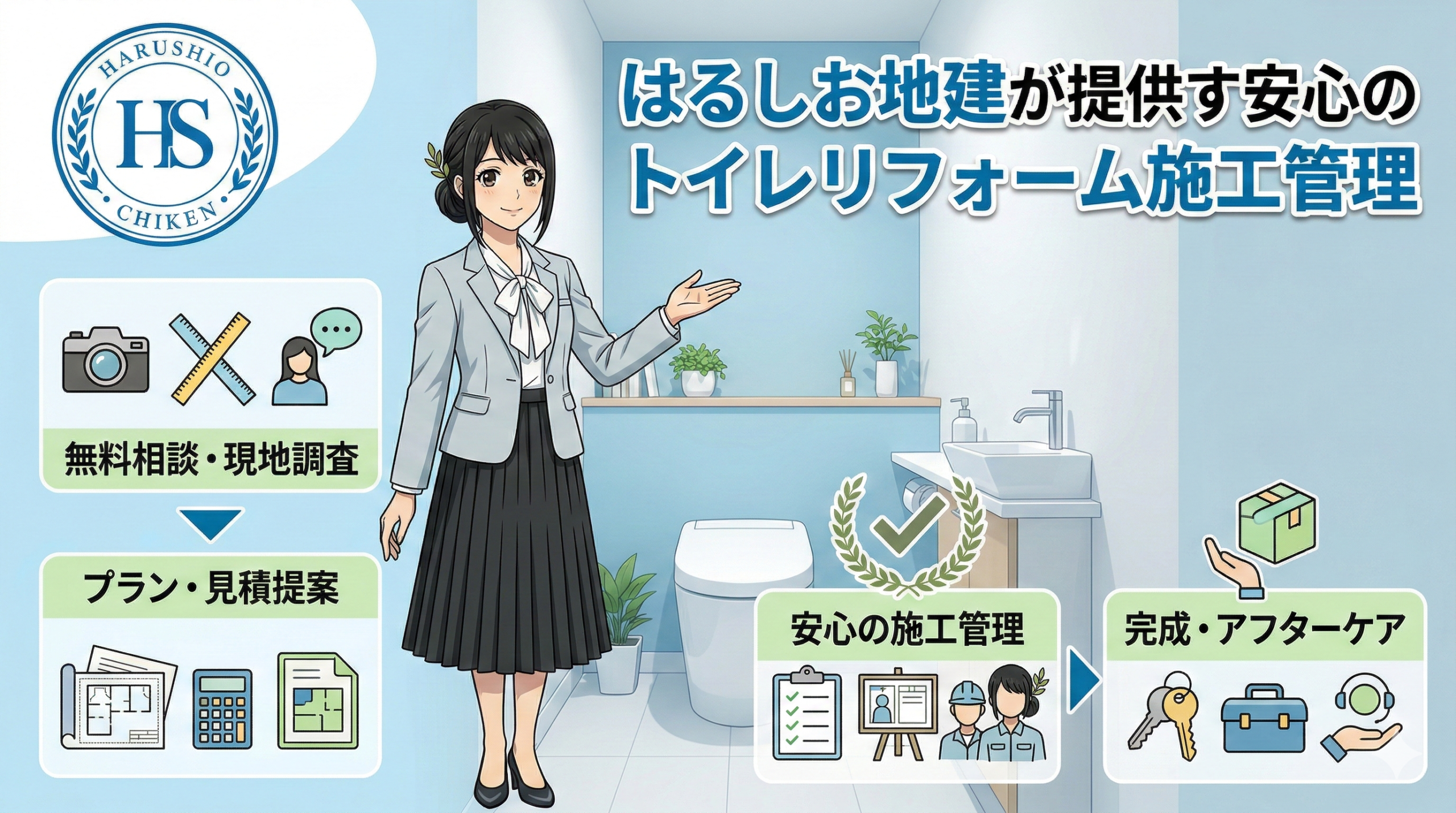 はるしお地建が提供する安心のトイレリフォーム施工管理