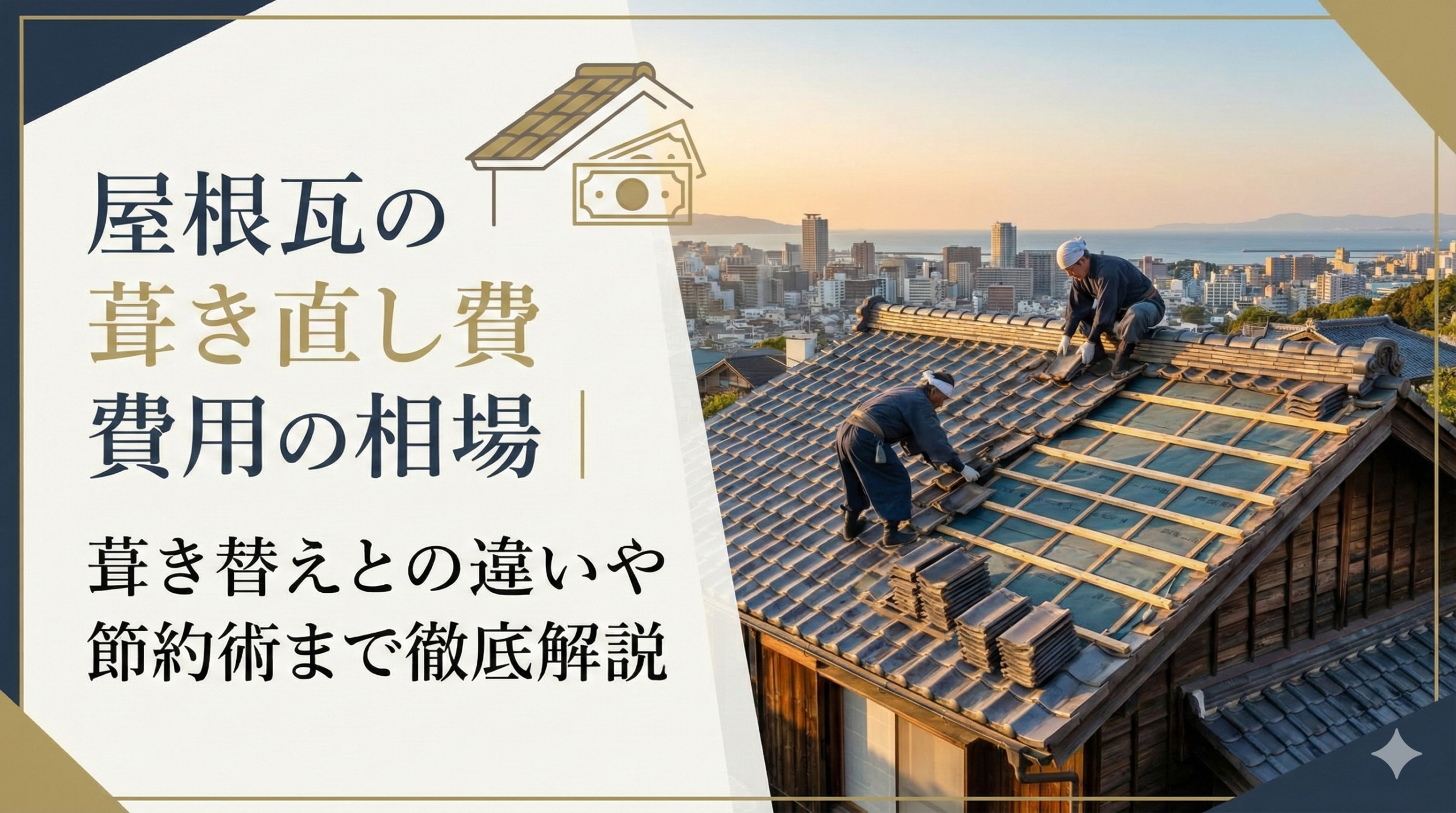 【福岡版】屋根瓦の葺き直し費用の相場｜葺き替えとの違いや節約術まで徹底解説